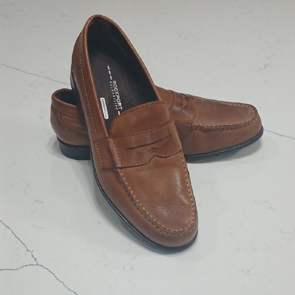 Rockport Men's Brown Loafers Sz 8.5  Gentle Used $29 Leather Upper Good Cond. - Picture 1 of 6